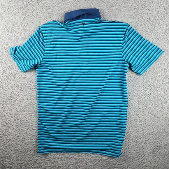Greyson Polo Shirt Mens Small Blue Striped Logo Stretch Golf Short Sleeve - Picture 5 of 6